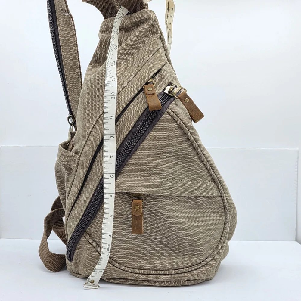 Gorpcore Utility Casual KL928 Canvas Sling Backpack Small Durable Canvas - Picture 11 of 11